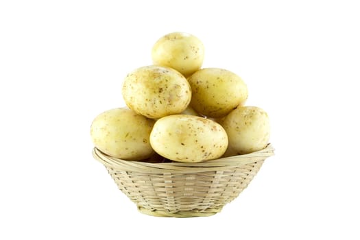 potatoes in straw dish  (with clipping work path)