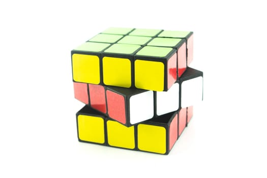 3d puzzle cube isolated on white   (with clipping work path)