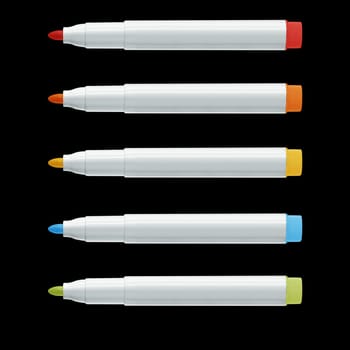 Colorful text highlighter pens,  (with clipping work path)