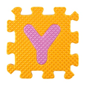 Y letter, Alphabet puzzle isloated on white background , with clipping path.
