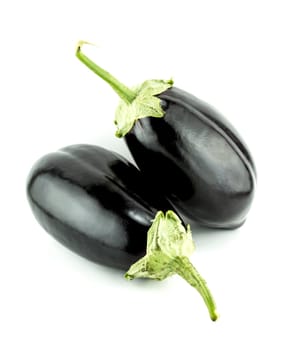 fresh eggplant vegetable on white background .