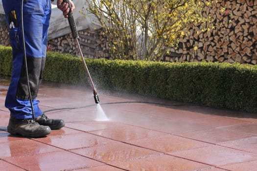 Terrace cleaning,high-pressure cleaner