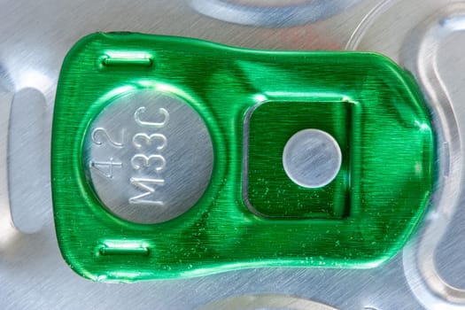 Aluminum tin can and easy-open close up , top view