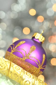 christmas decoration, Christmas ball against bokeh background
