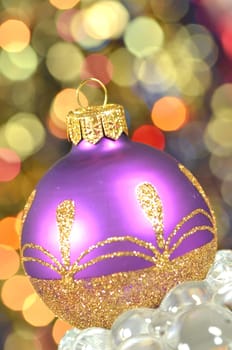 christmas decoration, Christmas ball against bokeh background