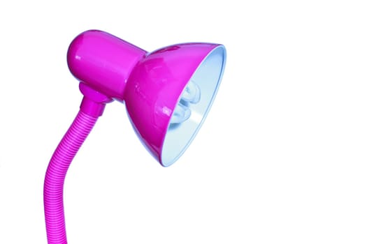 pink table lamp isolated on a white background