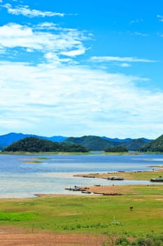 Views over the reservoir Kaengkrachan dam, Phetchaburi Thailand