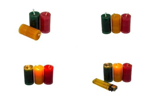 The aroma candle on the white background.Isolate