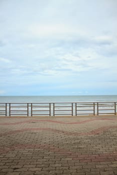 Summer view terrace on beach, Cha-am beach Phetchburi  Province Thailand