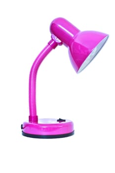 pink table lamp isolated on a white background