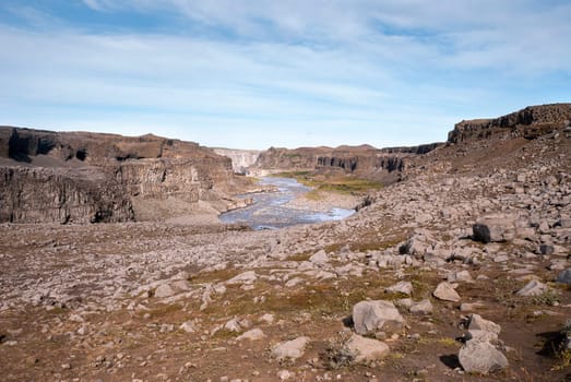 canyon and river Dettifoss in Iceland