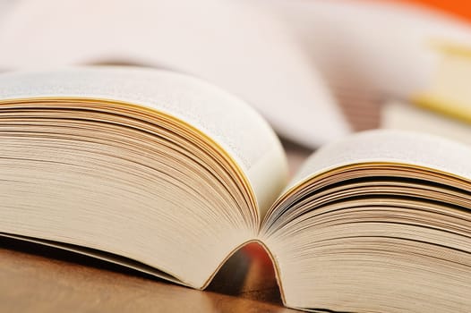Composition with books on the table