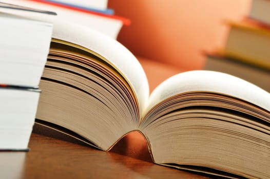 Composition with books on the table
