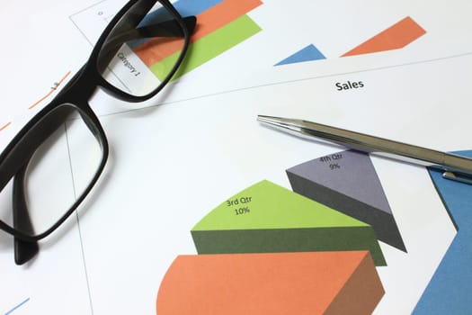 Business background, financial data concept