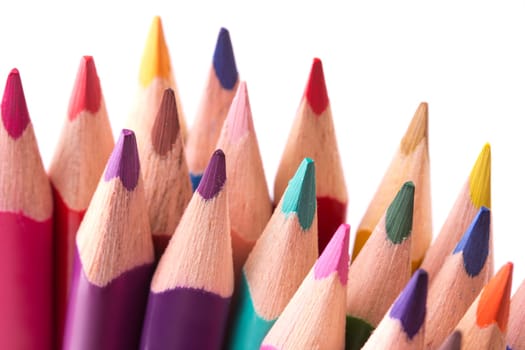 colored pencils, isolated on a white background