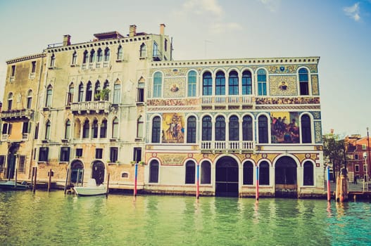 View of the city of Venice (Venezia) in Italy vintage looking