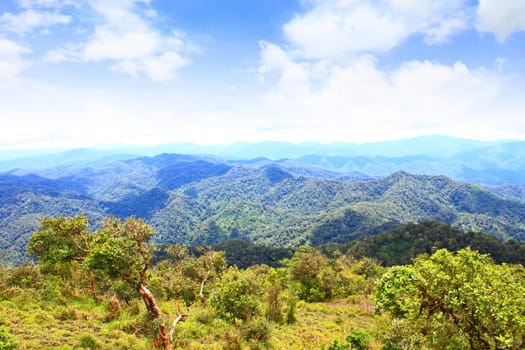 Views of the valley to the high peaks of 1200 meters in the national park
