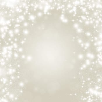 Abstract Christmas background of holiday lights, stars, and snowflakes
