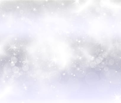 Abstract silver Christmas background with white snowflakes