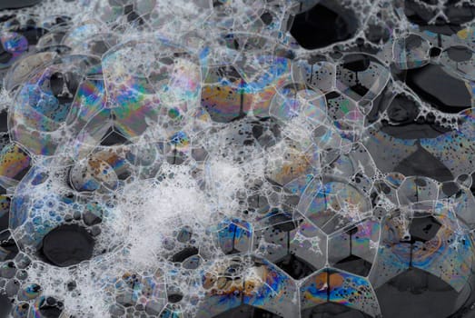 soap bubble in reflexing light with interference colors,high dynamic,soap lamella macro