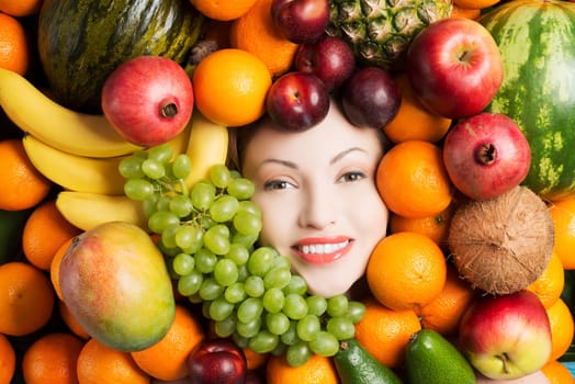 woman face,healthy nutrition and diet concept.