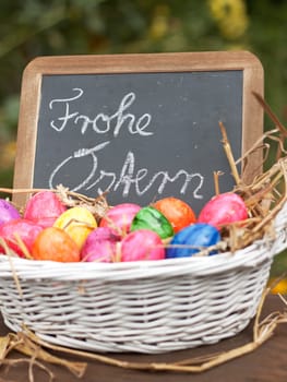 Freshly dyed Easter eggs