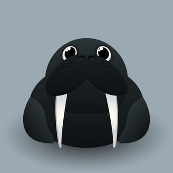 Cute cartoon baby walrus