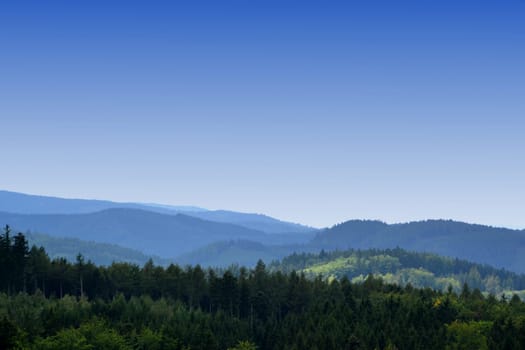 View from the summit of the Brocken in the Harz National Park