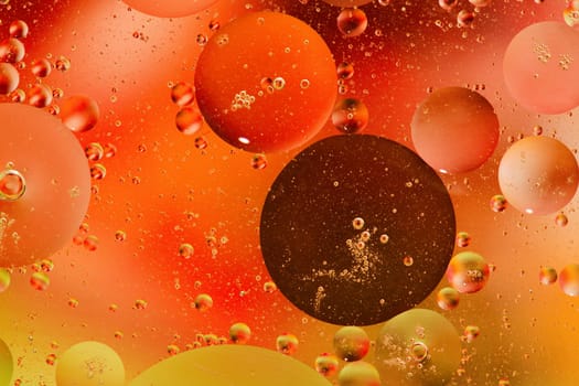 Abstract macro image of oil and water mixture