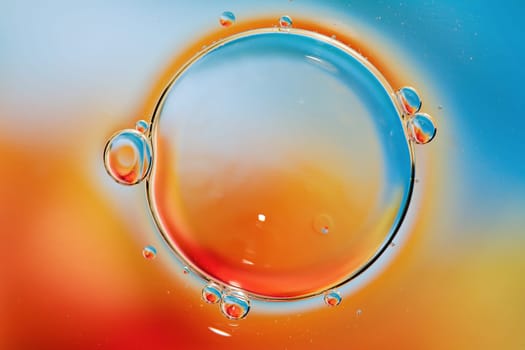 Abstract macro image of oil and water mixture