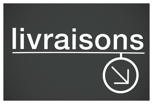 Details of an information panel about delivery in french language.