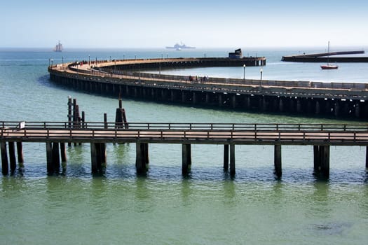 Horizontal shot of a pier in San Francisco