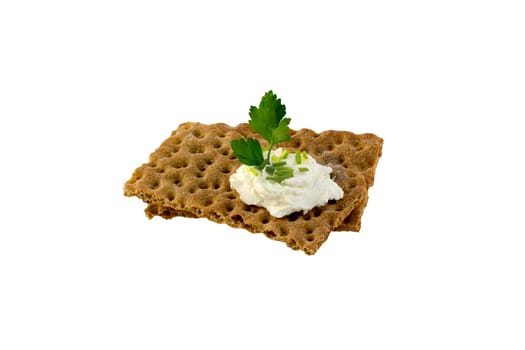 Crispbread with cream cheese and herbs