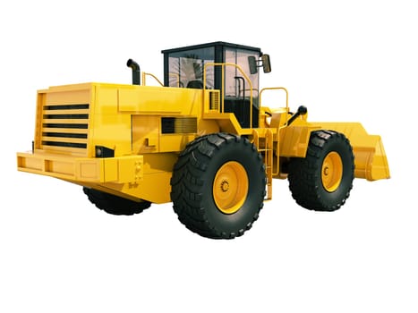 Modern front loader isolated on white background without shadow