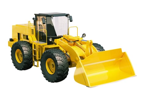 Modern front loader isolated on white background without shadow