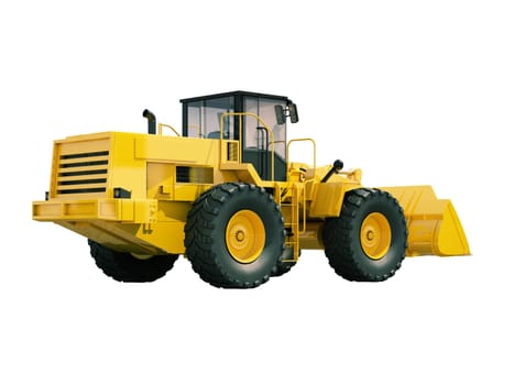 Modern front loader isolated on white background without shadow