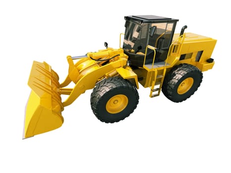 Modern front loader isolated on white background without shadow