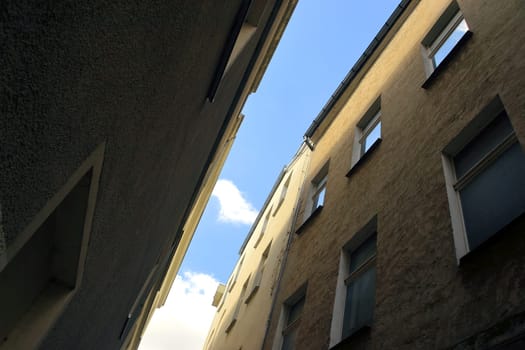 Houses in a narrow alley in Brandenburg