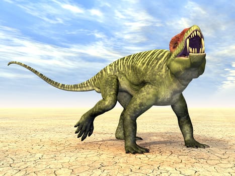 Computer-generated 3D illustration with the Doliosauriscus. Doliosauriscus is an extinct genus of carnivorous synapsids.