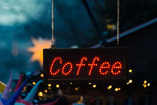 Coffee sign at a Christmas market