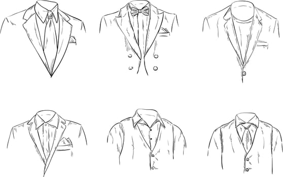 vector - set of men's formal suit