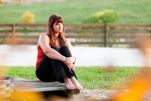 Outdoor portrait of a pretty young woman