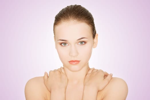 beauty woman. beautiful young woman with healthy clean skin.