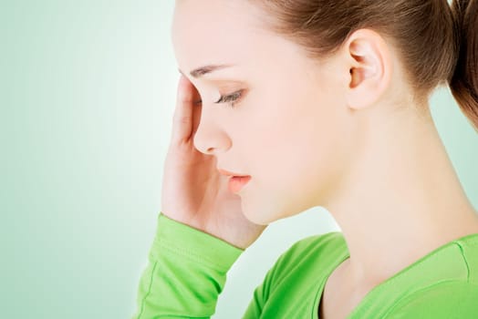 young beautiful woman in depression