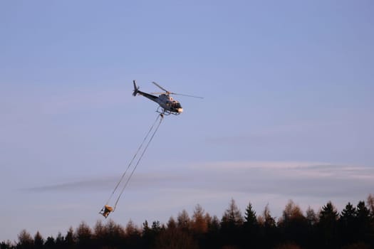 Forest liming by helicopter in northern Hesse