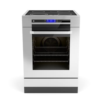 Electric cooker on white background