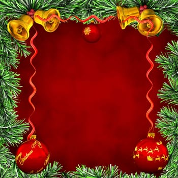 Christmas concept frame for greeting cards made ​​in 3d