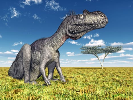 Computer-generated 3D illustration with the dinosaur Megalosaurus