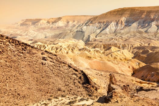 Scenic view of a canyon in Negev Desert in Israel
