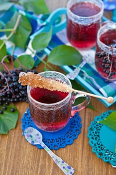 Fruit tea with fresh elderberries